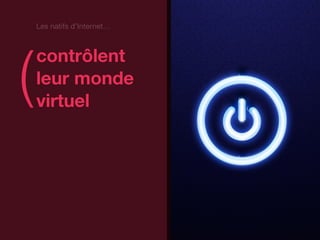 Les natifs d’Internet…




(                            )
    contrôlent
    leur monde
    virtuel
 