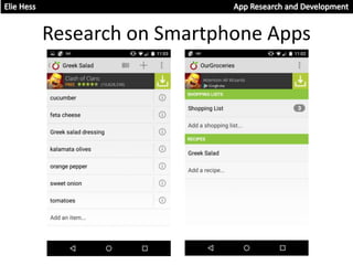Research on Smartphone Apps
 