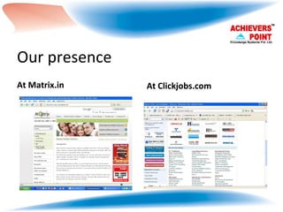 Our presence At Matrix.in At Clickjobs.com 