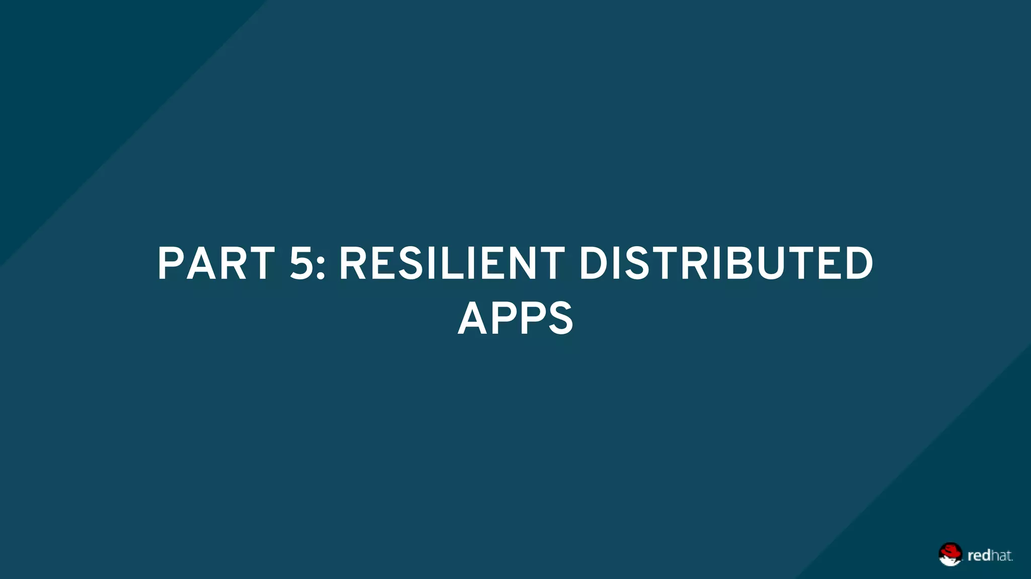 PART 5: RESILIENT DISTRIBUTED
APPS
 