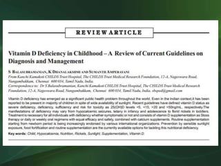 Approach to childhood rickets