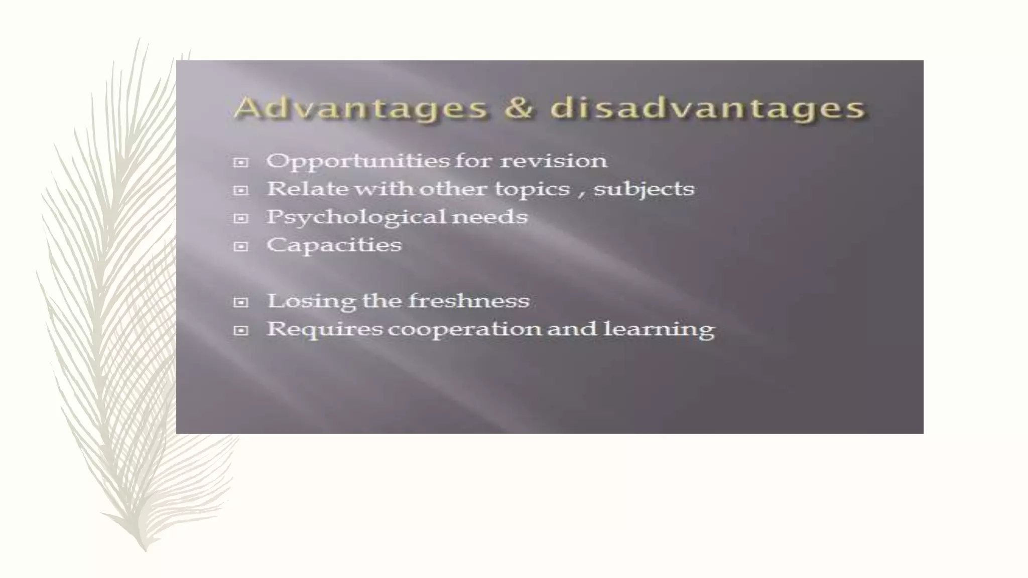 Approaches for curriculum organization