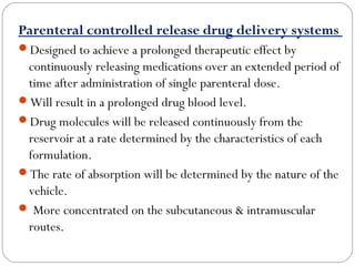 Approaches for injectable controlled release formulations | PPT