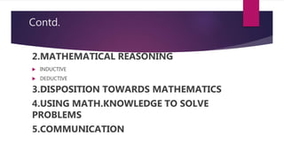 Approach Statements Math Approaches to assessment of learning mathematics | PPTX