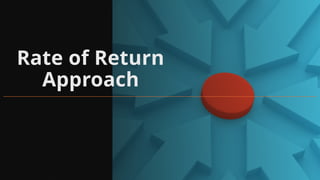 Rate of Return
Approach
 