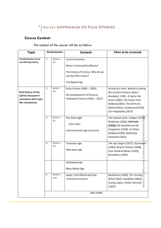 Approaches to film studies msj 241 Course Curriculum.pdf