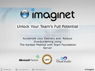 Unlock Your Team’s Full Potential


   Accelerate your Delivery and Reduce
           Overburdening using
 The Kanban Method with Team Foundation
                  Server
 