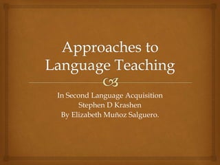 In Second Language Acquisition
Stephen D Krashen
By Elizabeth Muñoz Salguero.
 