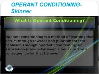 OPERANT CONDITIONING-Skinner 
 