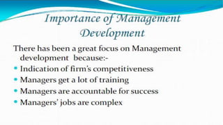 Approaches to management development