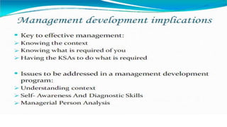 Approaches to management development