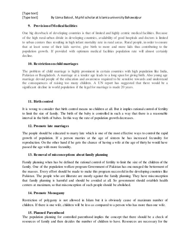 Approaches to population control