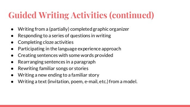 Approaches to teaching writing product