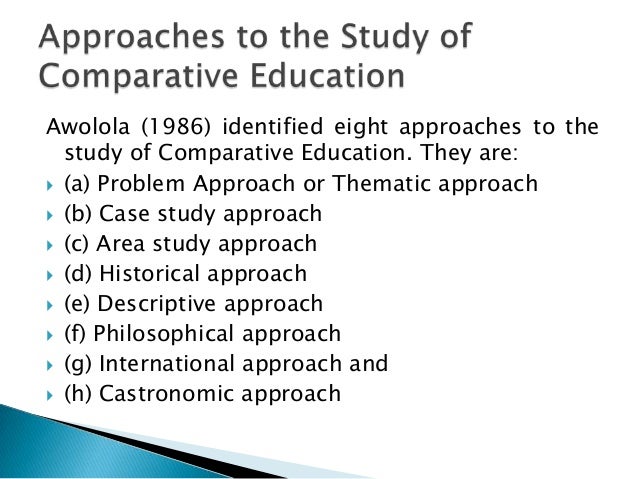 what is problem solving approach in comparative education