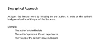 Comprehensive Literary Analysis Approaches in Language and Society | PPTX