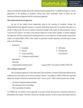 Approaches To The Teaching Of Academic Writing | PDF