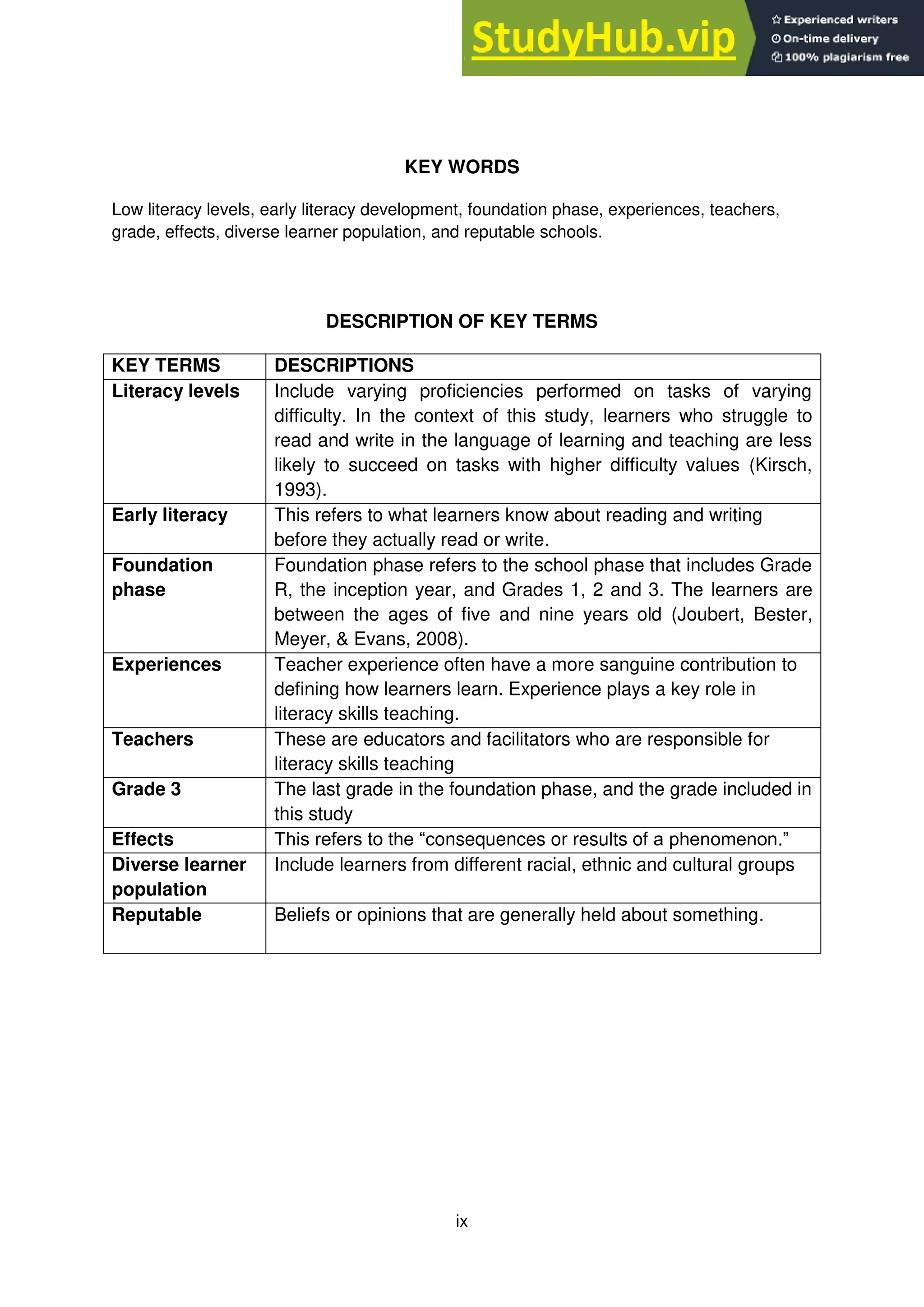 Approaches to the teaching of literacy skills to English First ...