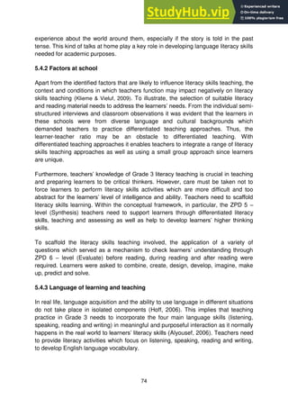 Approaches to the teaching of literacy skills to English First ...