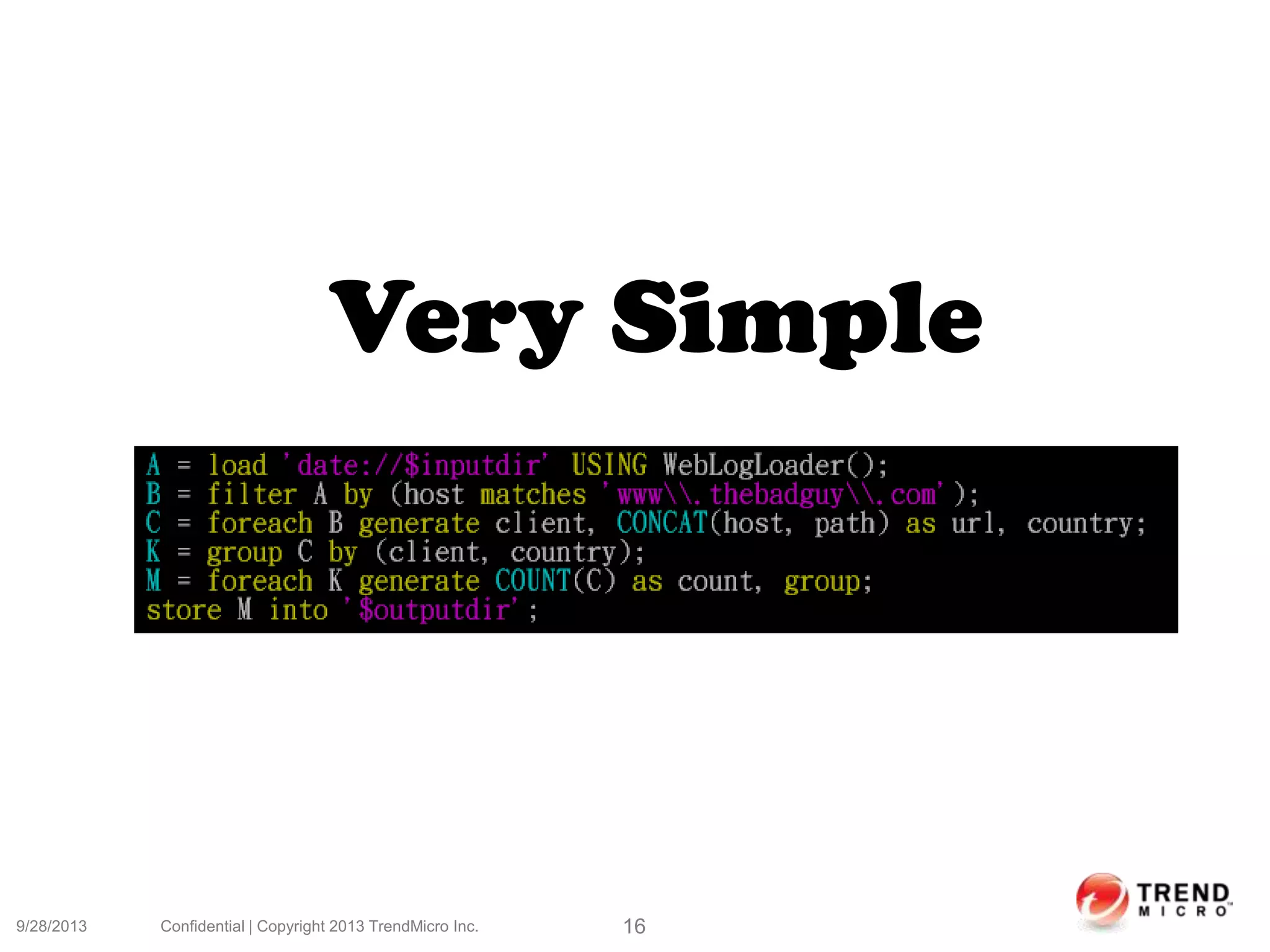 9/28/2013 Confidential | Copyright 2013 TrendMicro Inc. 16
Very Simple
 