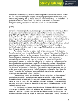 Approaching Media Industries Comparatively A Case Study Of Streaming | PDF