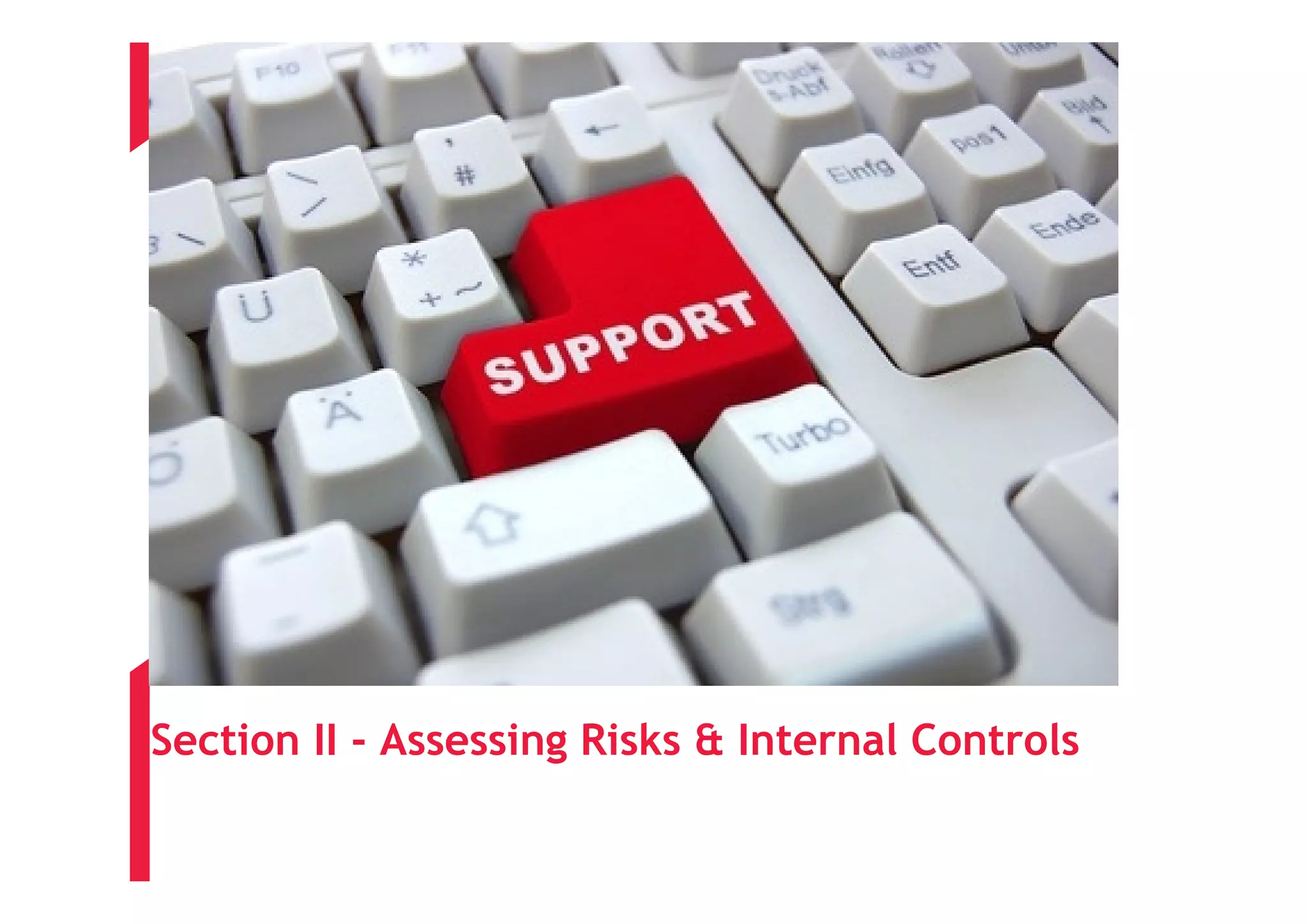 Section II - Assessing Risks & Internal Controls
 