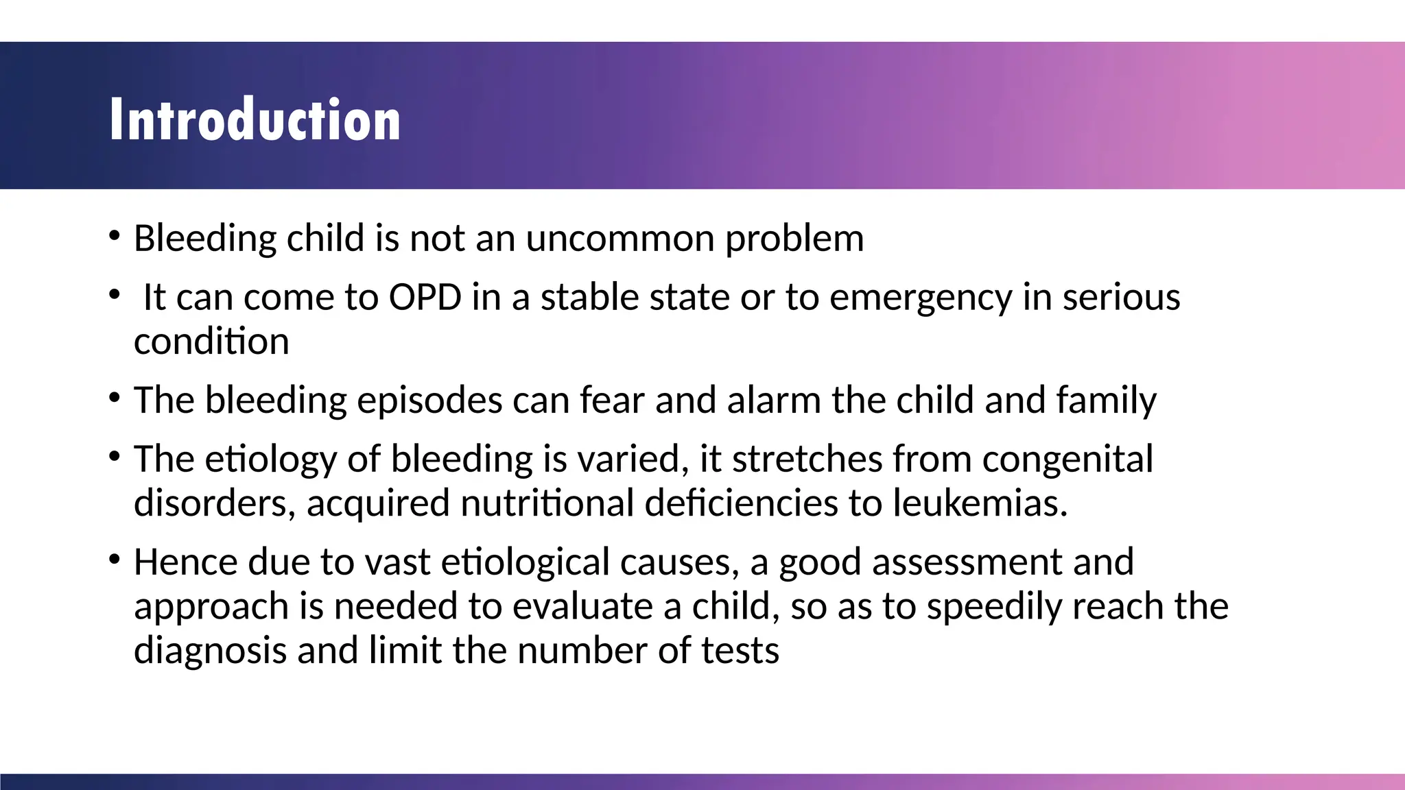 APPROACH TO A BLEEDING CHILD.pptx Dr.venugopal | PPTX