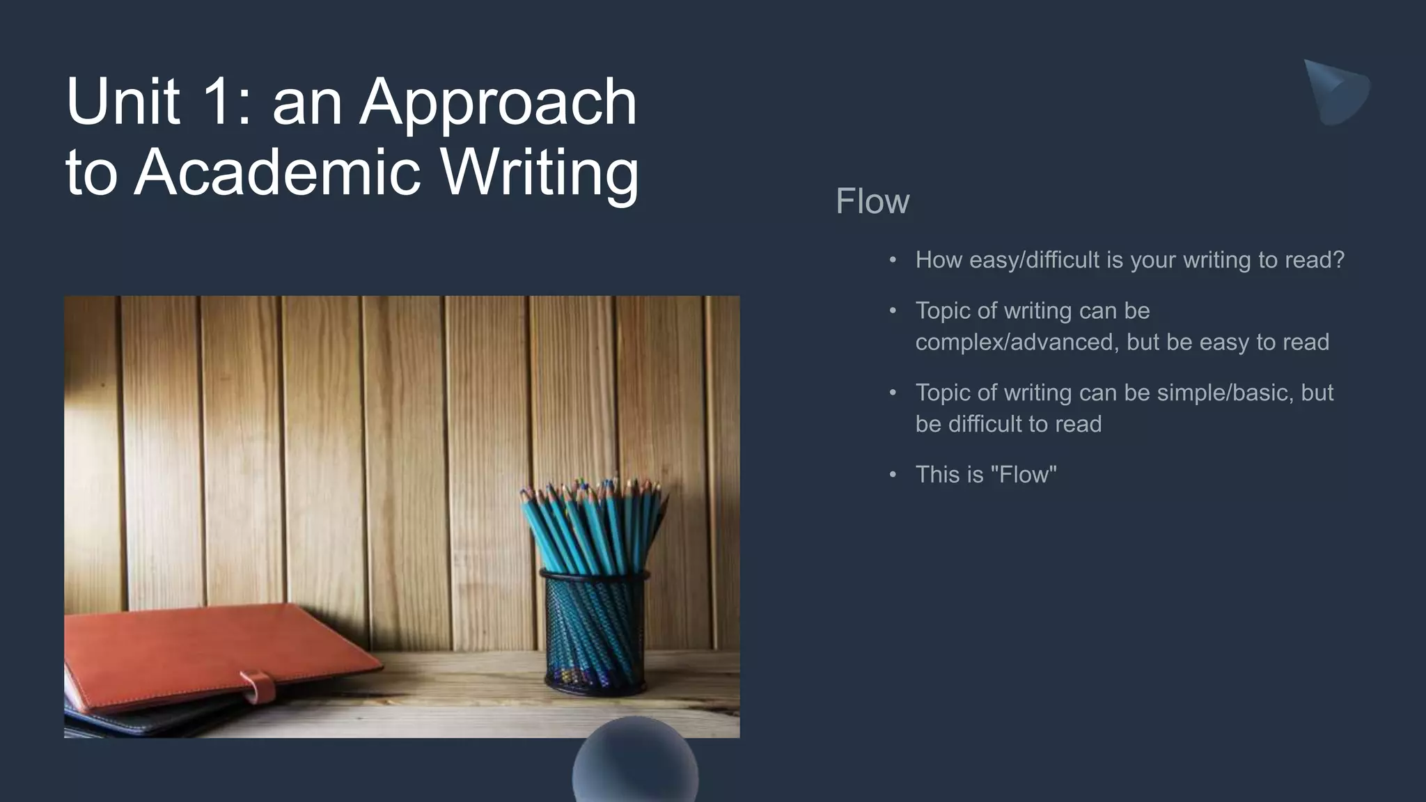 Unit 1: an Approach
to Academic Writing
 