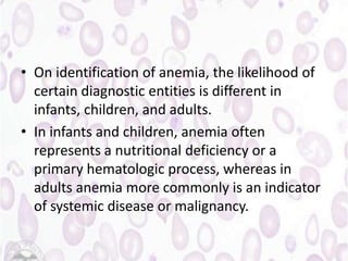 a child with anaemia - an approach