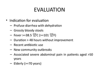 Approach to Acute Diarrhea(2), management and prevention | PPTX