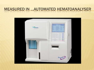 MEASURED IN …AUTOMATED HEMATOANALYSER
 