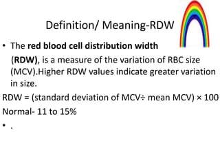 What Is Rdw Process Math Approach to anemia and jaundice | PPTX