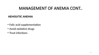 Comprehensive Nursing Guide to Anemia: Diagnosis and Management | PPTX