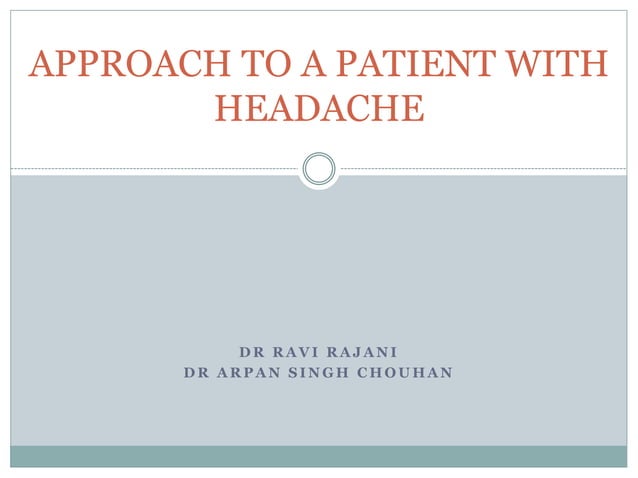 Approach to Evaluating Headache Causes | PPT