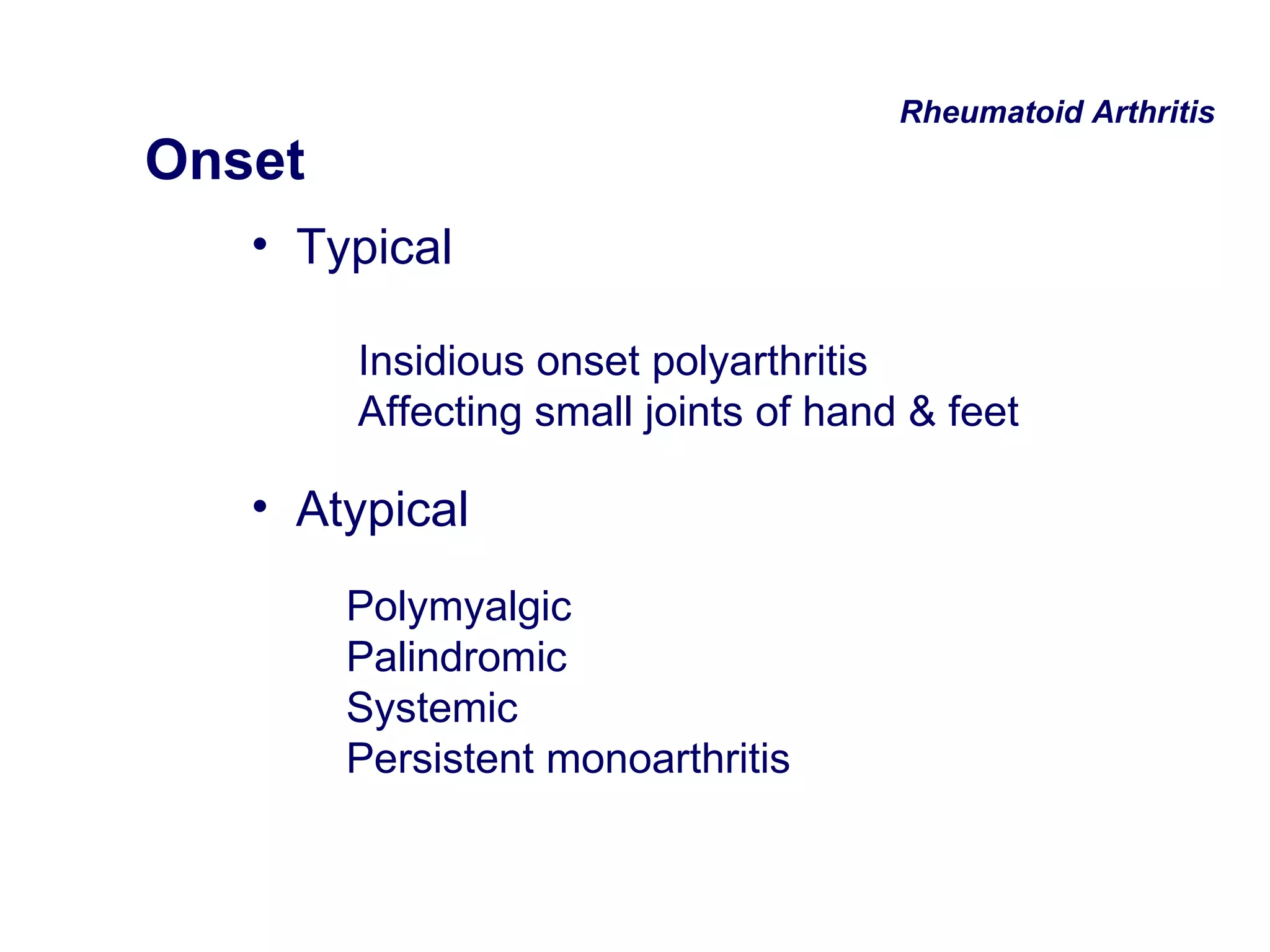 Approach To A Patient With Polyarthritis | PPT