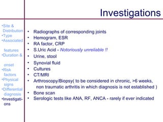 Approach To A Patient With Polyarthritis | PPT