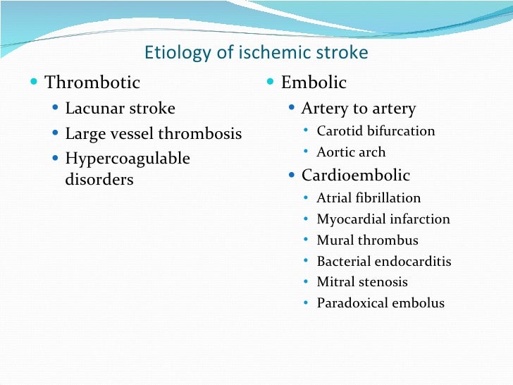 Ischemic stroke case studies
