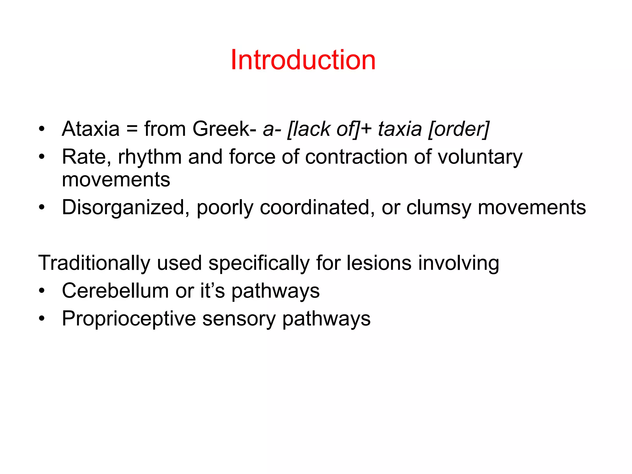 Approach to ataxia | PPTX
