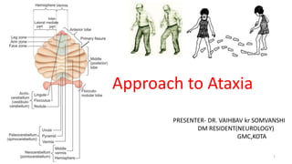 1
PRESENTER- DR. VAIHBAV kr SOMVANSHI
DM RESIDENT(NEUROLOGY)
GMC,KOTA
Approach to Ataxia
 
