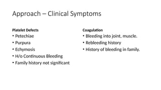 Approach to Bleeding Disorder Hematopathology | PPTX