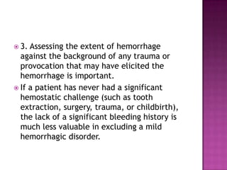 Approach to bleeding disorder (coagulation defects) in children | PPTX