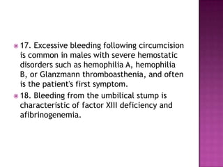 Approach to bleeding disorder (coagulation defects) in children | PPTX