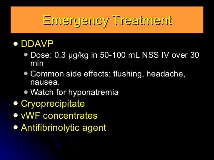 Ddavp Side Effects Hyponatremia