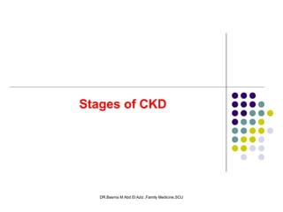 DR.Basma M Abd El Aziz ,Family Medicine,SCU
Stages of CKD
 