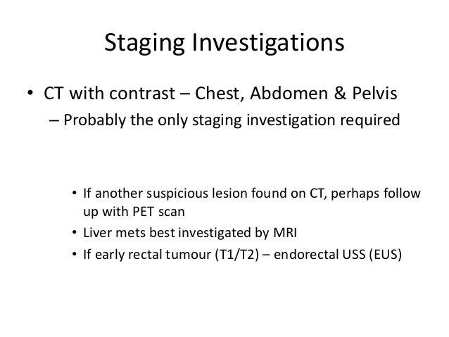 Approach to colorectal cancer