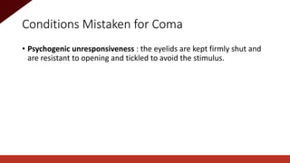 Approach to coma | PPT