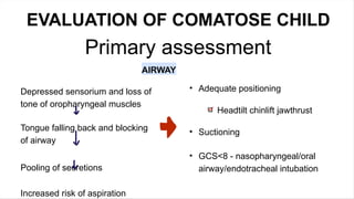 Approach to Coma In Children and diagnosis and management of Coma in ...