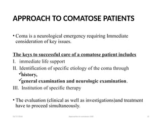 Approach to comatose child final.pptx in pedi | PPTX