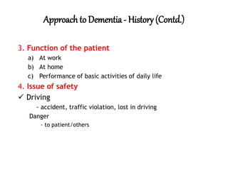 Approach to dementia | PPTX