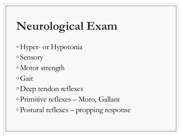 Neurology 
◦EEG 
◦Head CT 
◦Referral to Neurologists if any of these tests 
are considered. 
 