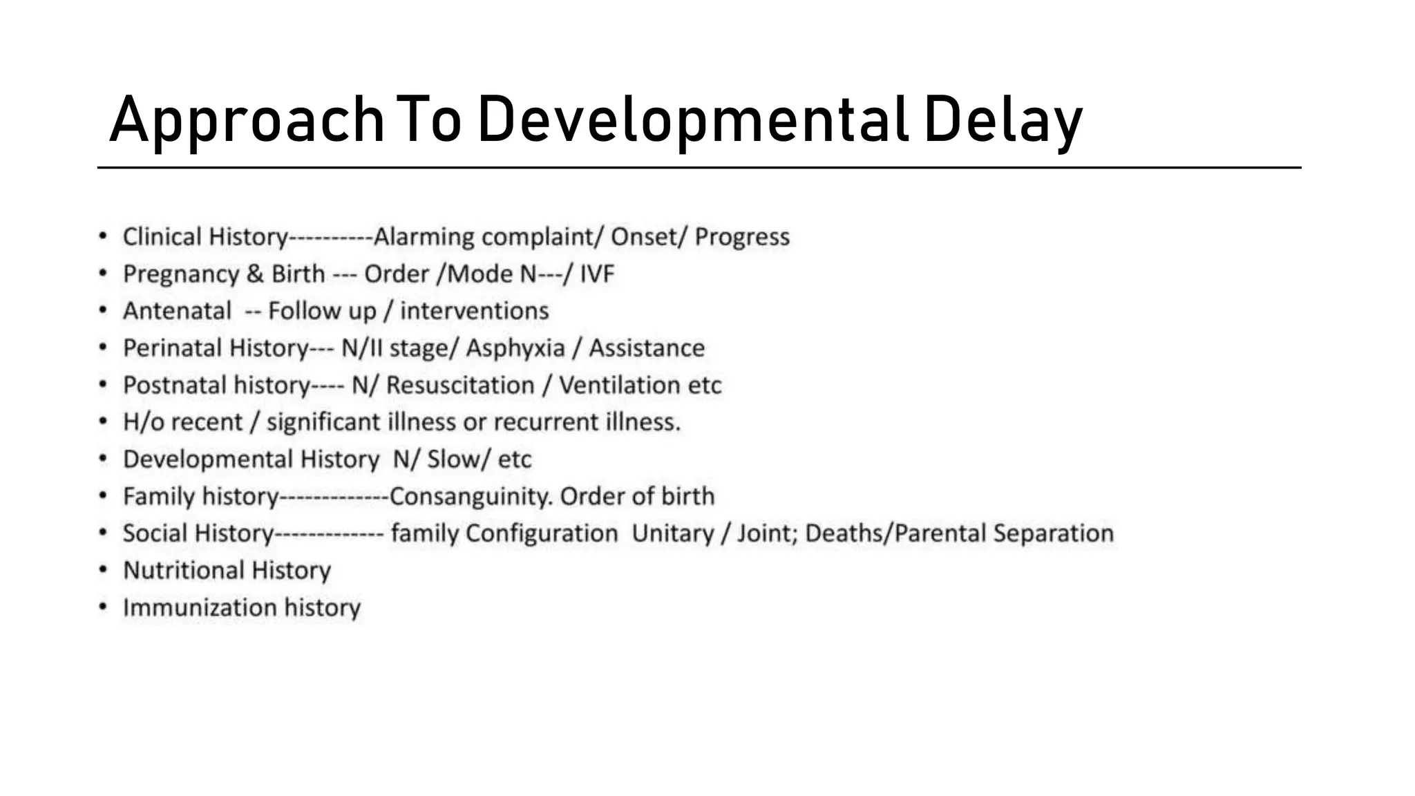Approach To Developmental Delay